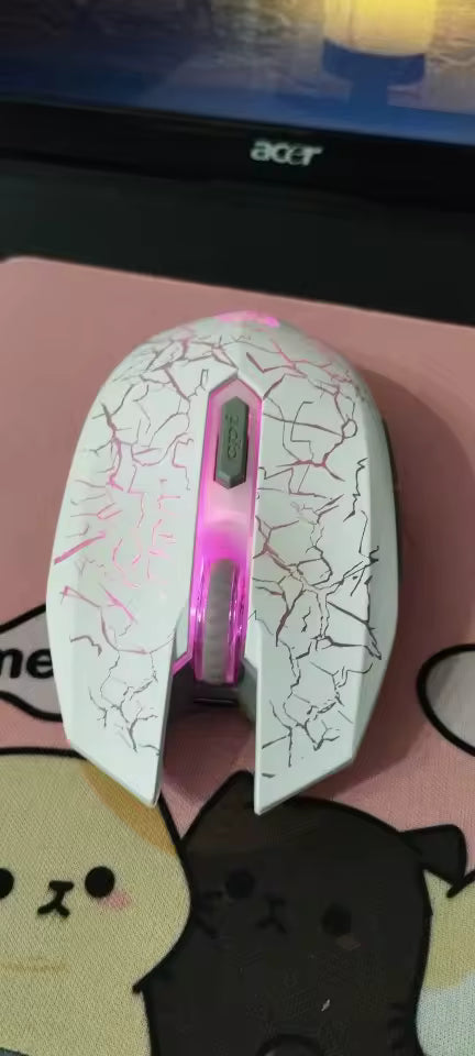 Bluetooth 5.2 Mouse rgb 2.4g, sem fio de modo duplo mouse para jogos 6 botões mouse silencioso