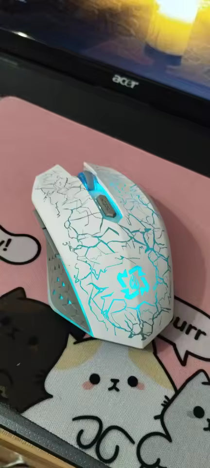 Bluetooth 5.2 Mouse rgb 2.4g, sem fio de modo duplo mouse para jogos 6 botões mouse silencioso